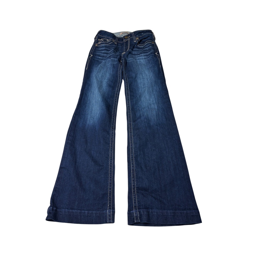 Ariat REAL Denim Mid Rise Trouser Jeans Womens 27R L32 Dark Wash Pennsylvania